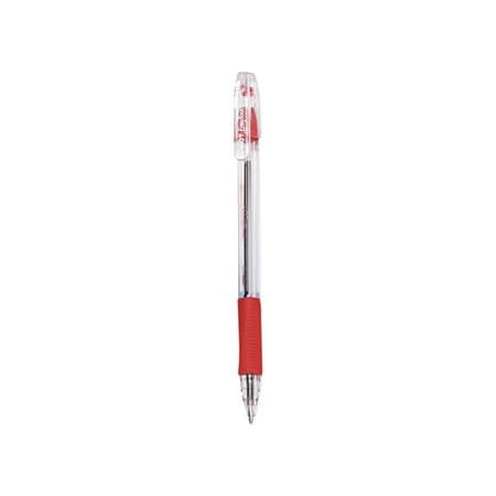Pilot Pilot, EASYTOUCH STICK BALLPOINT PEN, MEDIUM 1MM, RED INK, CLEAR BARREL, DOZEN 32012